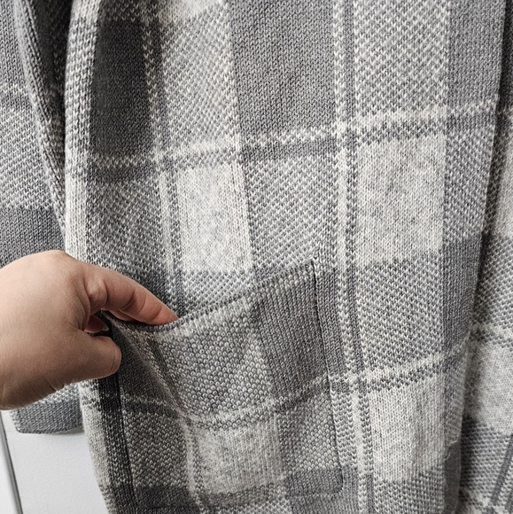 J. Jill Gray Plaid Cardigan Sweater - Picture 5 of 11